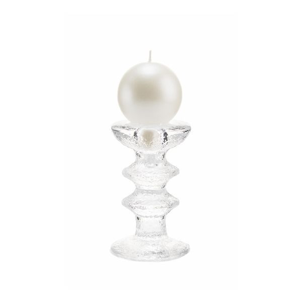 Velvet festivo candle 6cm, pearl