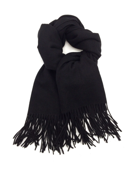 Scarf blended with cashmere, black