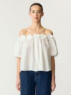 YASmanly offshoulder top, star white