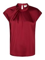 Fleur drapy satin blouse, wine