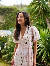 Clarine flower dress, off white