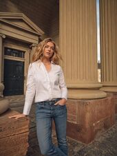 Sybel Satin Shirt, White