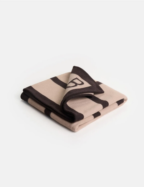 B-logo throw 130x180, espresso/sand