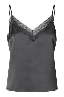 Glimps lace strap top, asphalt