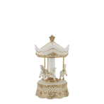 Noël music box with carousel, antique cream