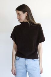 Rina raccoon blend rollneck knit, americano