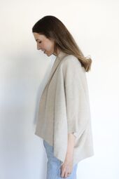 Rose raccoon blend cardigan, cailloux