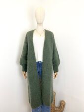 Long mohair cardigan, kaki