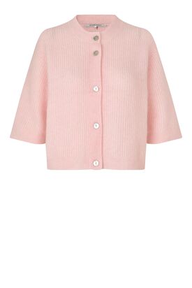 Andrea knit rib cardigan, crystal pink