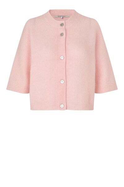 Andrea knit rib cardigan, crystal pink