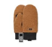 UGGfluff mitten with logo tape, chestnut