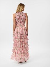 Marli flower chiffon dress, rose