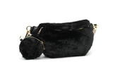 Odetta faux fur bag, black