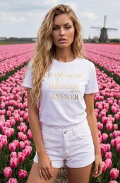 Champagne t-shirt, white