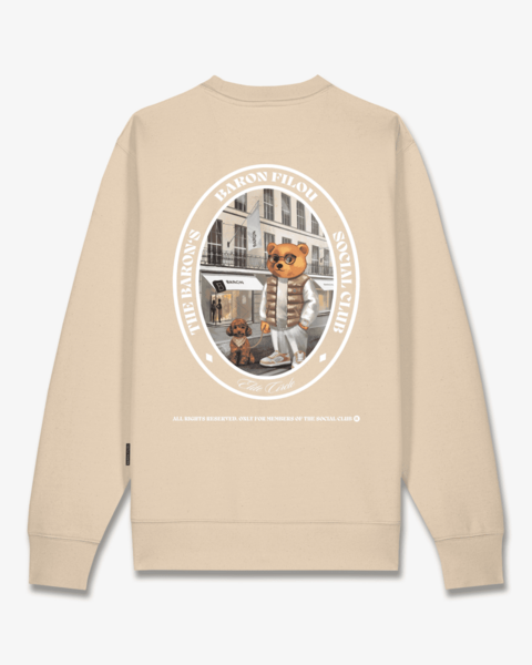 Pullover oval backprint Filou CL, sand brown