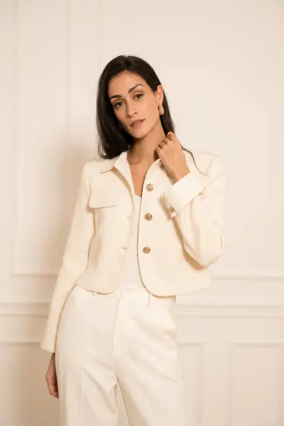Élise tweed jacket, ecru