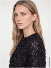 Reya sequins back top, black