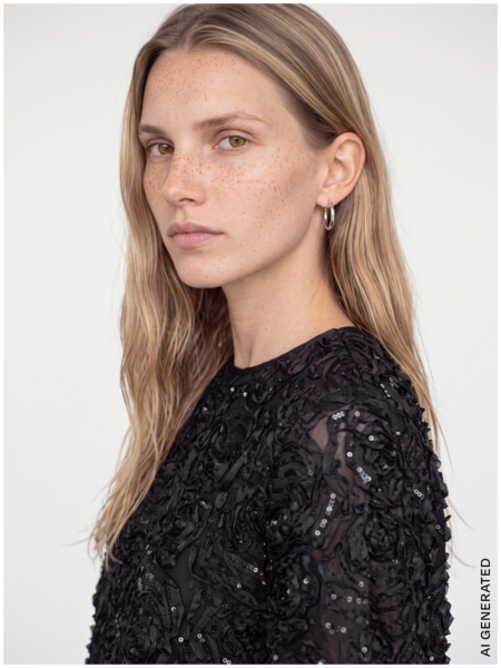 Reya sequins back top, black