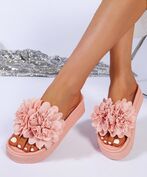Flower beach sandals, light pink