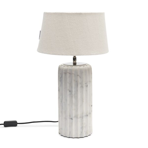 Linen taper lampshade white 30x17