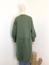 Long mohair cardigan, kaki