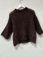 Sweater with seam detail, chocolate