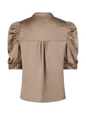 Roella heavy sateen blouse, dark taupe