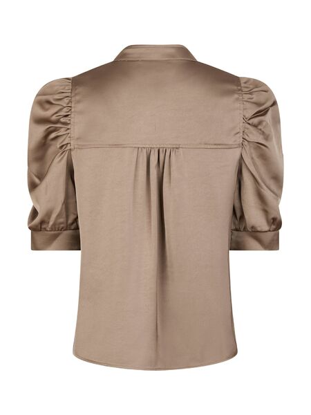Roella heavy sateen blouse, dark taupe
