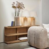 Linen taper lampshade white 45x25