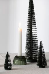 Box of 4 Christmas glitter tree, dark green