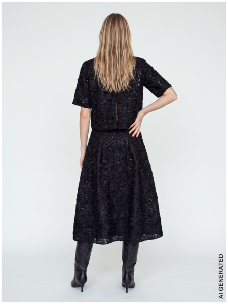 Reya sequins back top, black