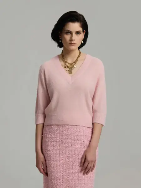 Zelda neule, vaaleanpunainen pioni