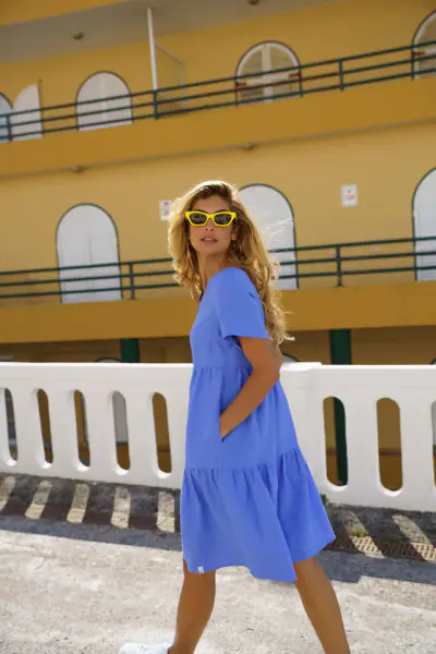 Layered dress, marina blue