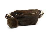 Odetta faux fur bag, dark maroon