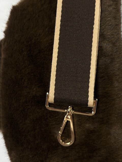 Odetta faux fur bag, dark maroon