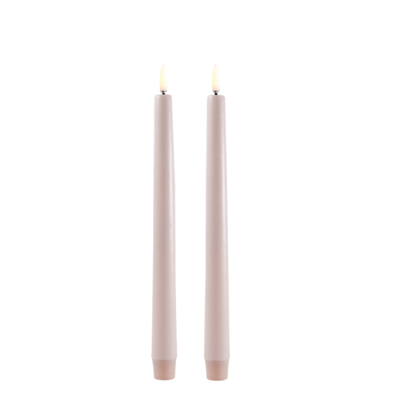 Led taper candle 2 pcs, beige