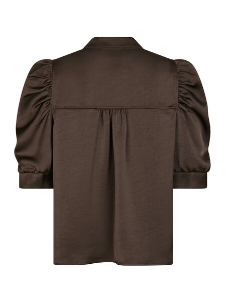 Roella heavy sateen blouse, dark brown