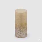 Rustic glitter candle 14cm, light gold