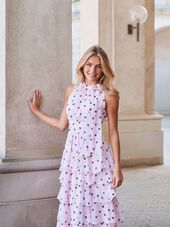 Marli big dot dress, light pink