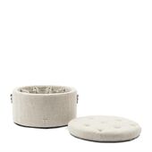 Park avenue footstool, antique white