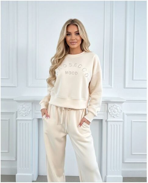 Viscose Sweatsuit Prosecco Mood, Beige