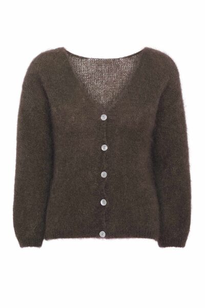 Cornelia mohair cardigan, cocoa
