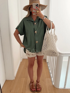 Starfish button shirt, kaki