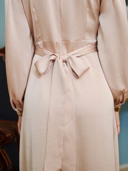 Bretti heavy sateen dress, champagne