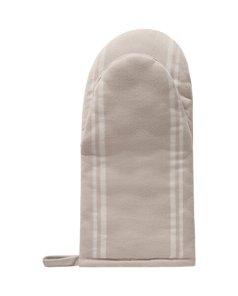 Icons cotton jacquard star mitten, beige/white