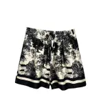 Shorts with Toile De Jouy print, black