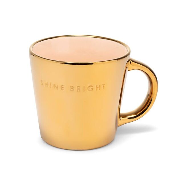Cappuccino cup shine bright 250ml, gold ecru