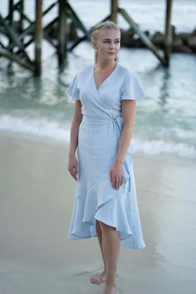 Annika dress, sky blue