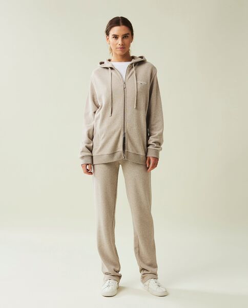 Jenna jersey pants, light brown melange