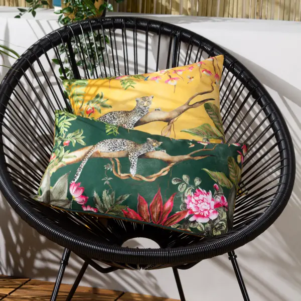 Leopard ourdoor cushion 43x43, gold